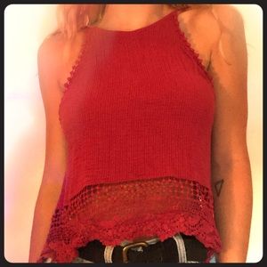 Halter top with lace